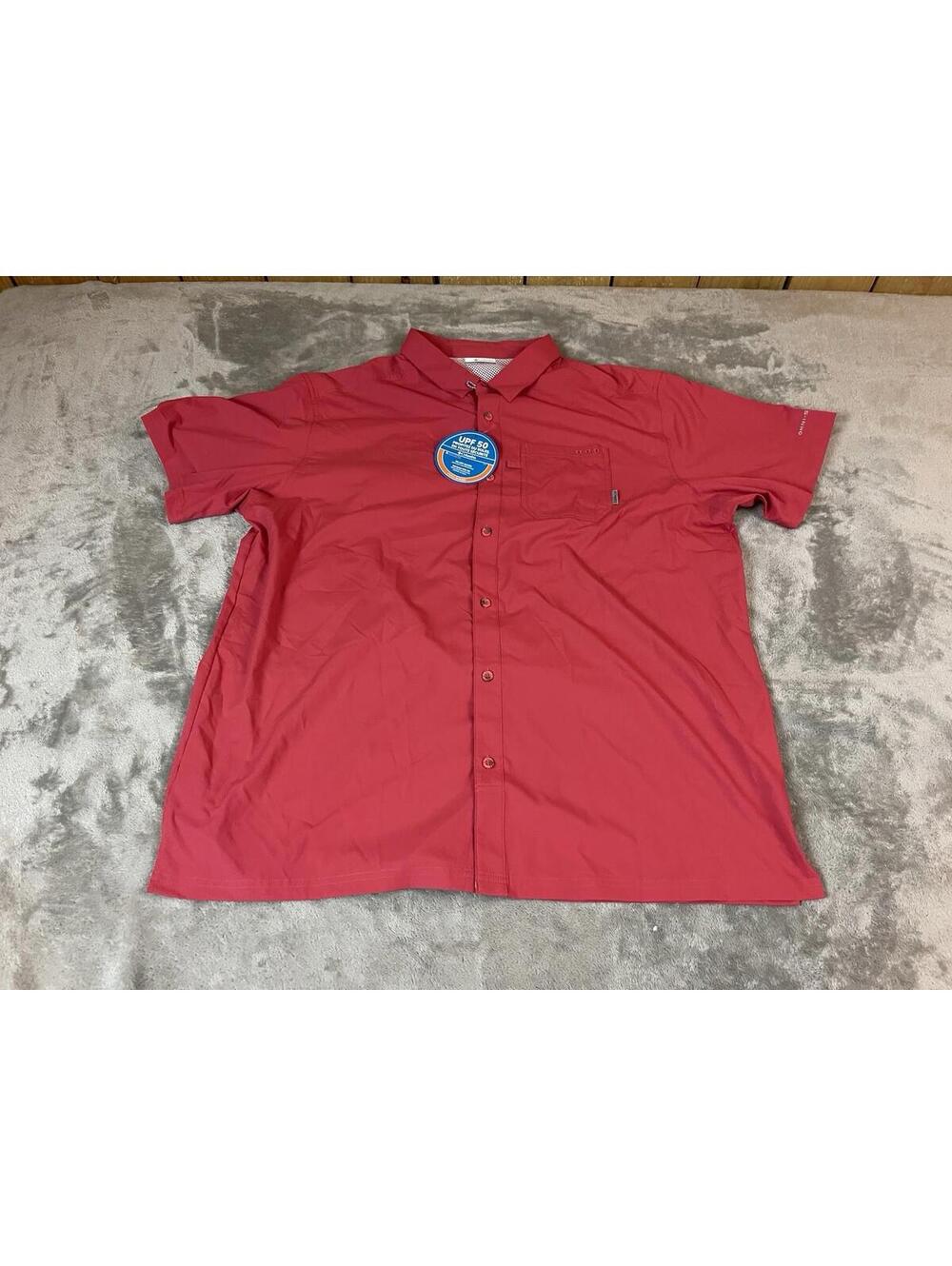 Columbia PFG Omni Shade Men’s XXL Red Fishing Performance UPF 50 !! NWT